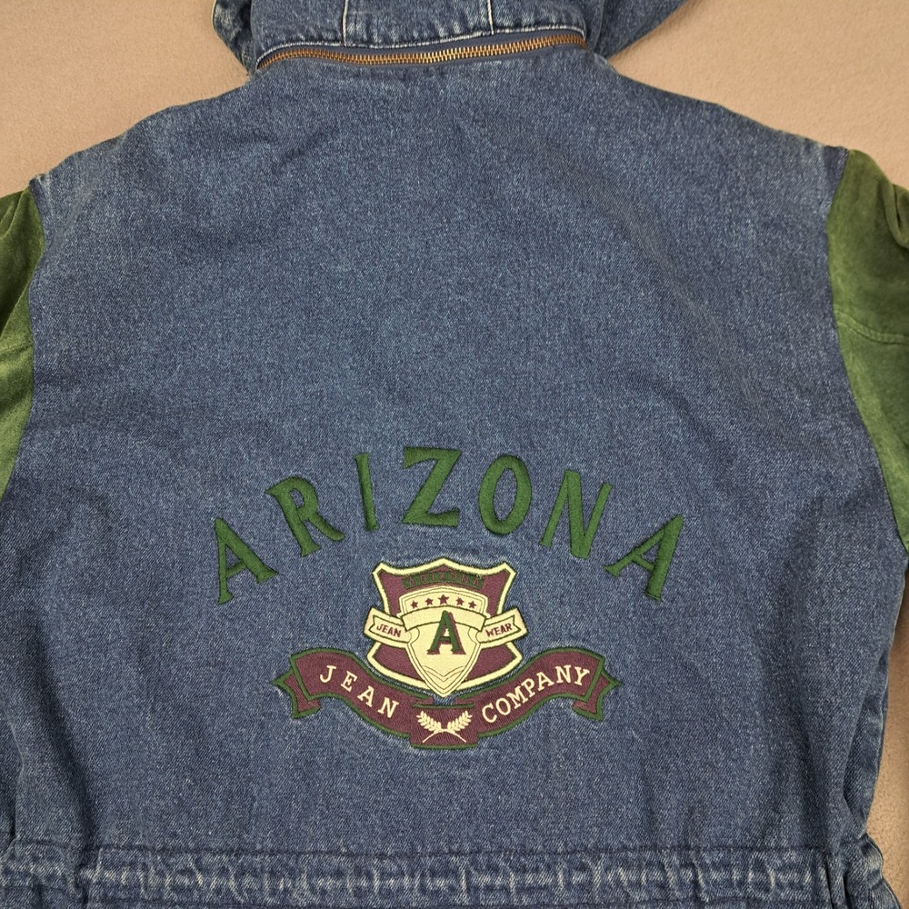 Vintage Arizona Jeans Denim Jacket Mens Medium Suede Blanket Lined Limited Heavy - Picture 11 of 15